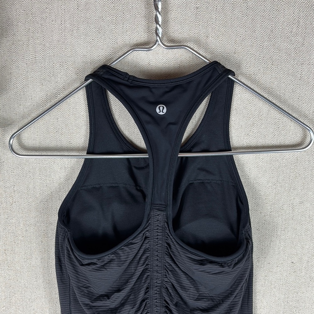 Lululemon > Black Racerback Rusche of Adrenaline Tank Top 4 - Picture 7 of 10